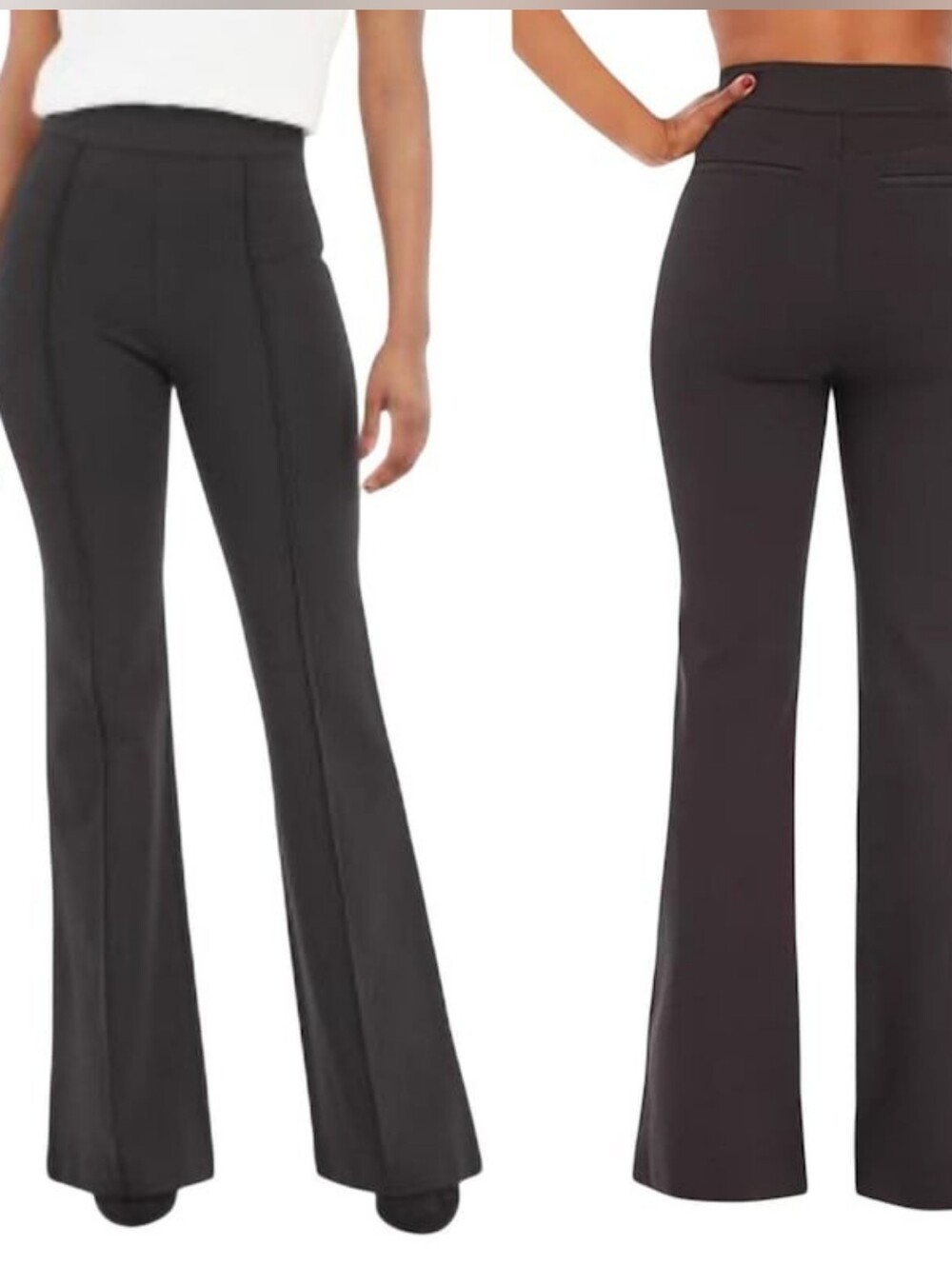 NWOT Spanx Smooth Perfect Fit Ponte Flare Trousers Size M Navy Blue